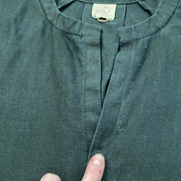 Hoibo Linen Mini Dress (Black) - Picture 5 of 10